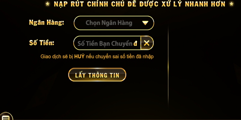 Cổng game hỗ trợ nạp tiền qua Internet Banking của mọi ngân hàng